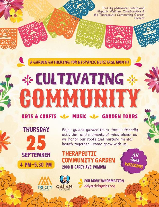 A Garden Gathering for Hispanic Heritage Month  event flyer 9.25.25