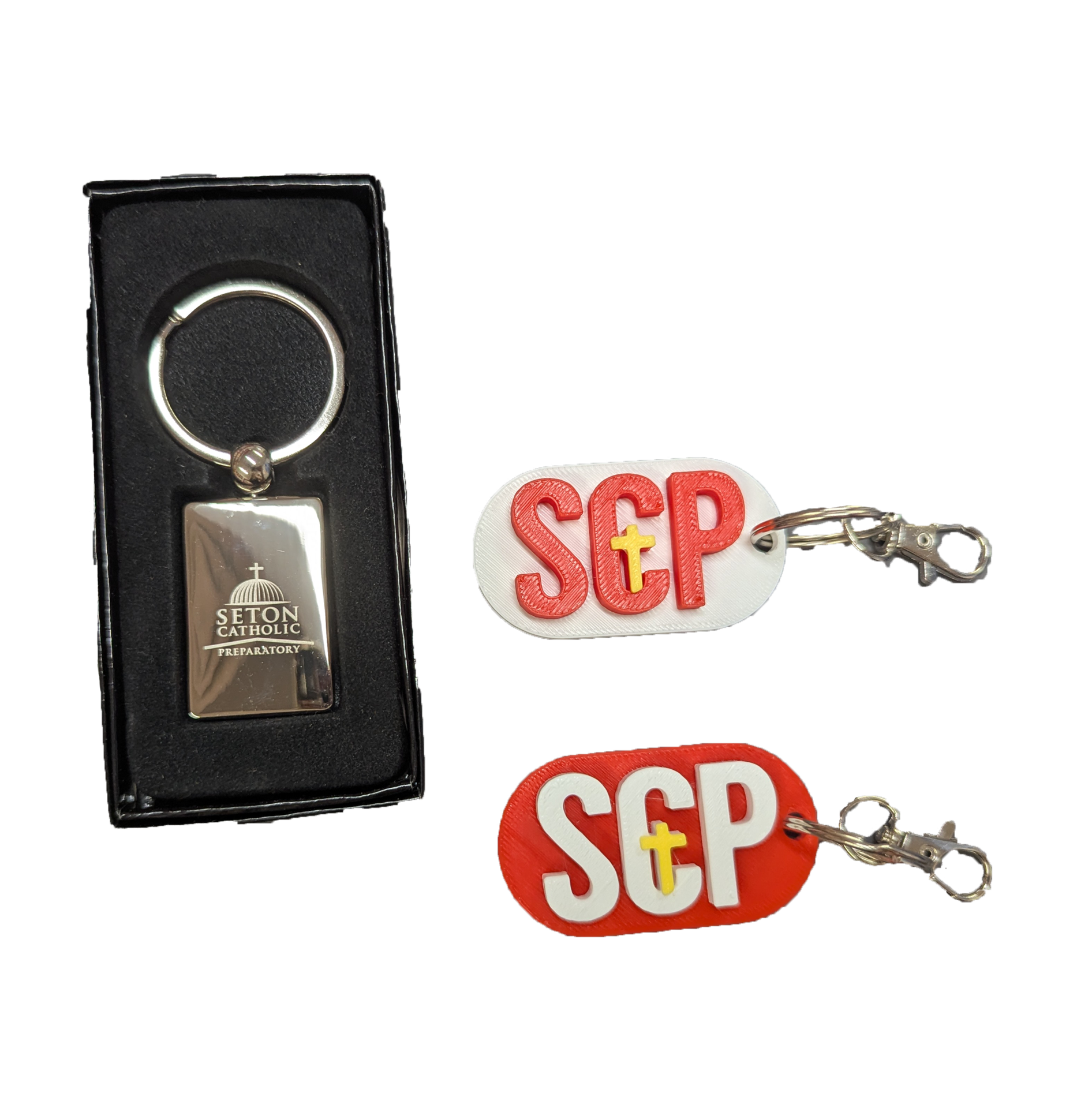 SCP and silver key chains