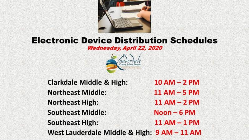 LCSD Electronic Device Distribution Schedule