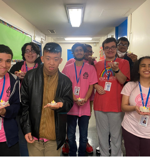 students together in hallway