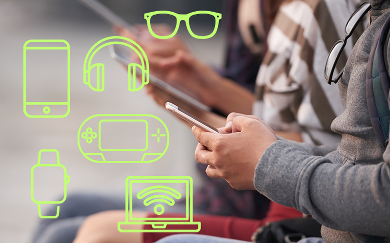 Students on Mobile Device