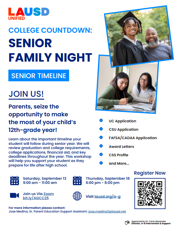 LAUSD Senior Family Night 