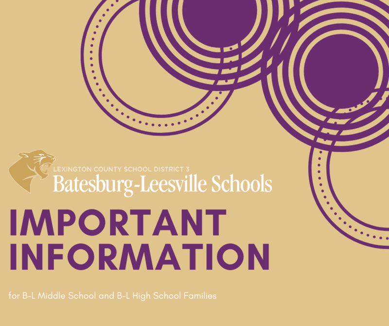 Lexington County School District Three Announces Transition Plan for Batesburg-Leesville Middle School Students