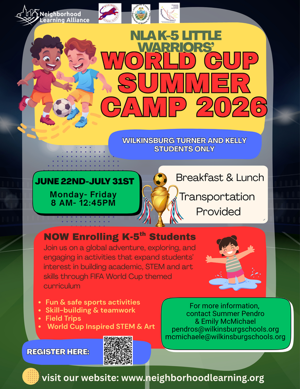 Wilkinsburg Registration Flyer for Summer Camp 2026