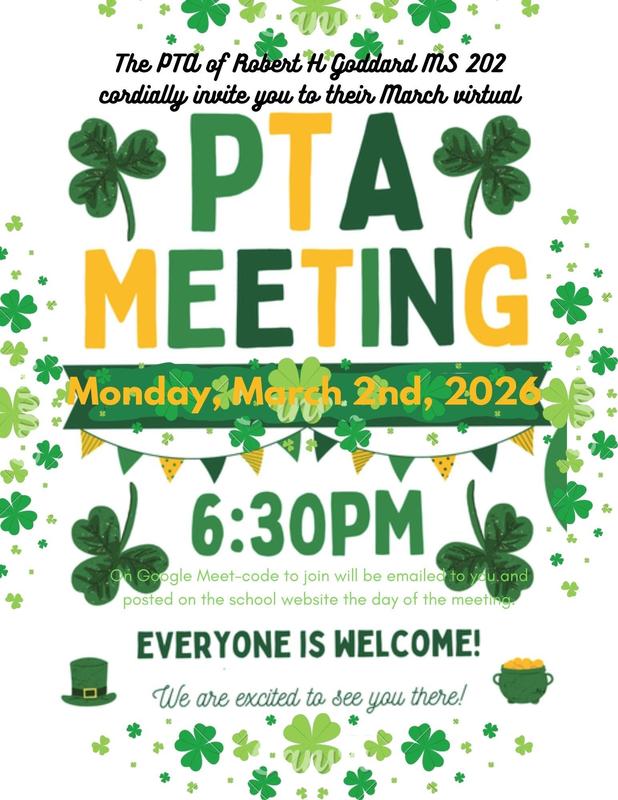March PTA Meeting flyer