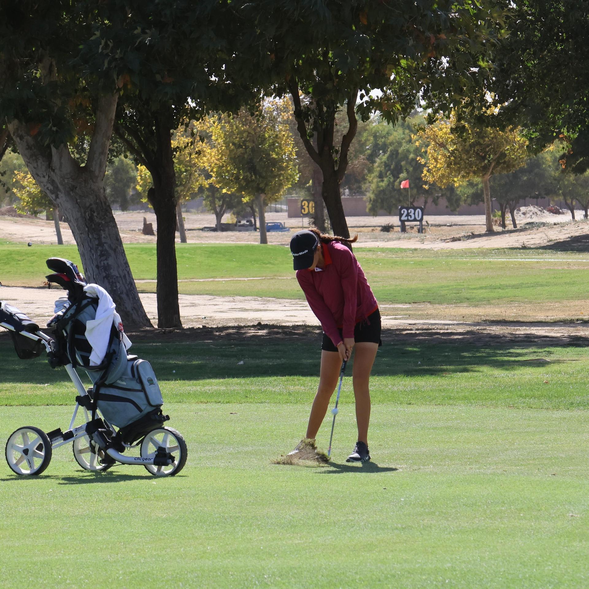 Girls golfers in action at the championships