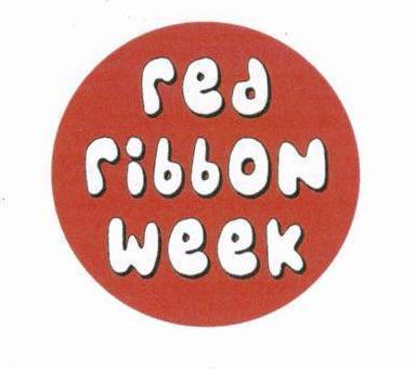 Red circle with words Red Ribbon Week in white.
