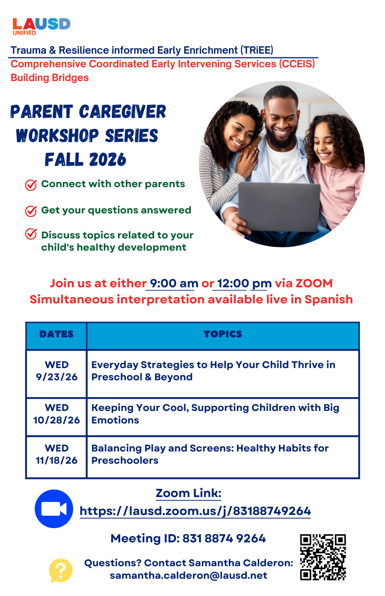 Parent Workshops Fall 2026 (English)