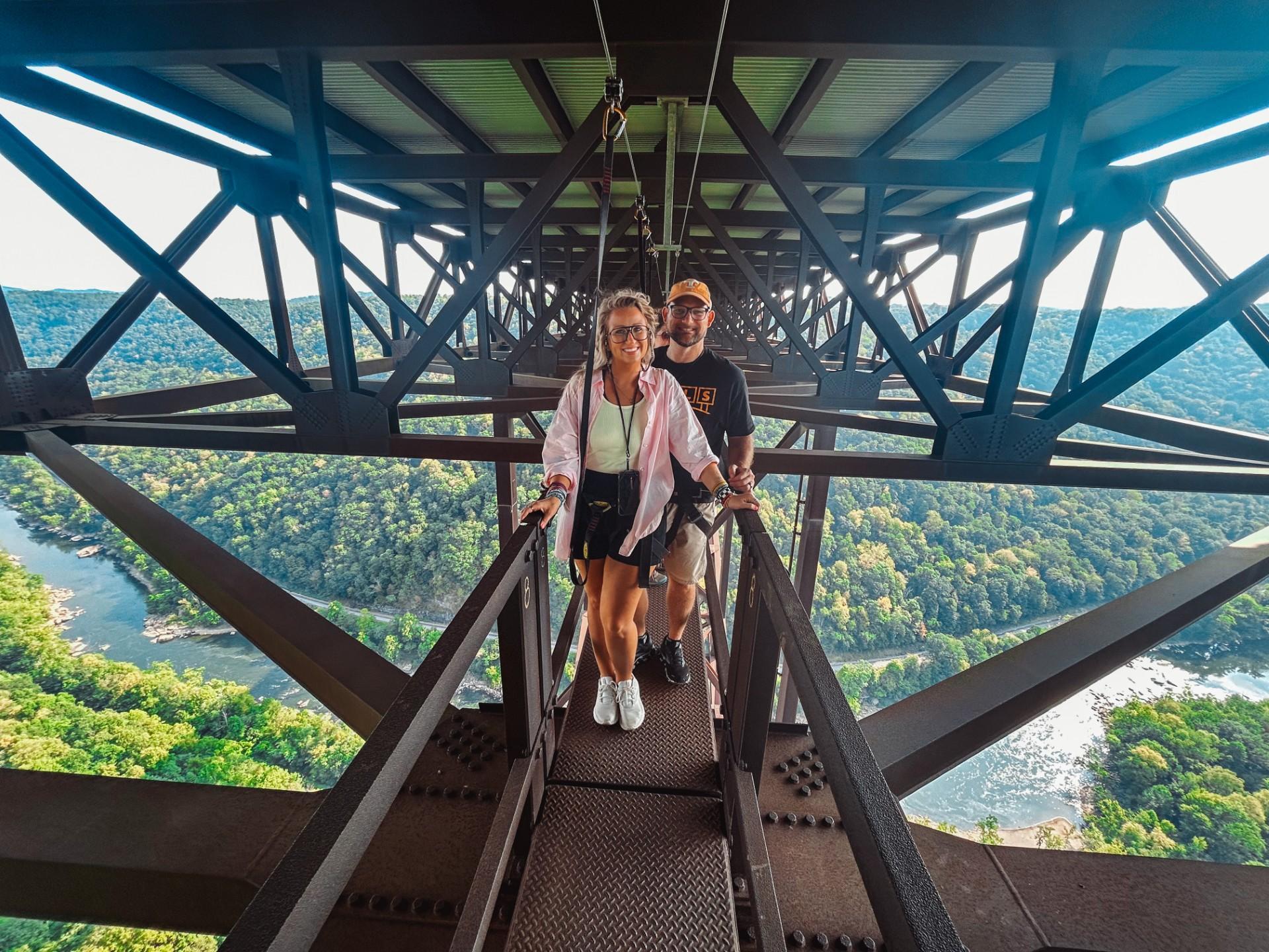 Mrs. Harris and her husband at New River Gorge NP