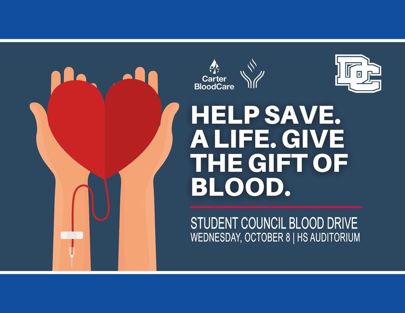 Student Council Blood Drive - Wednesday, Oct. 8 Featured Photo