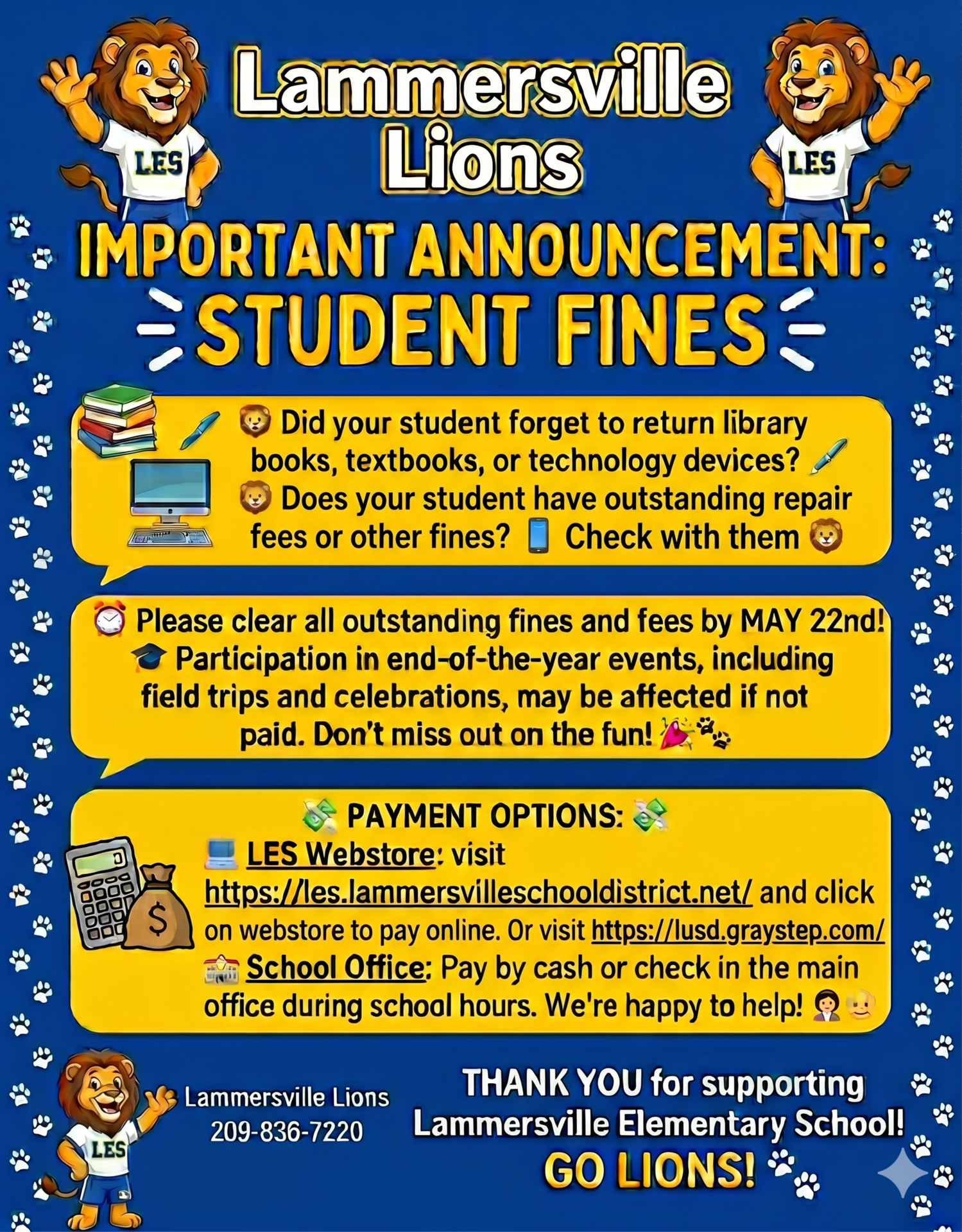 Student fines flyer