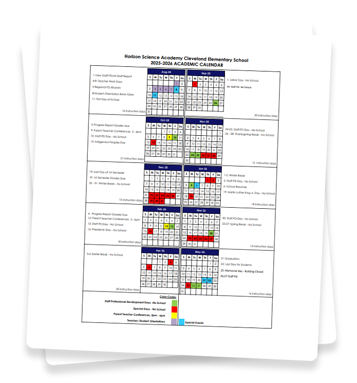 HSA Cleveland School Calendar