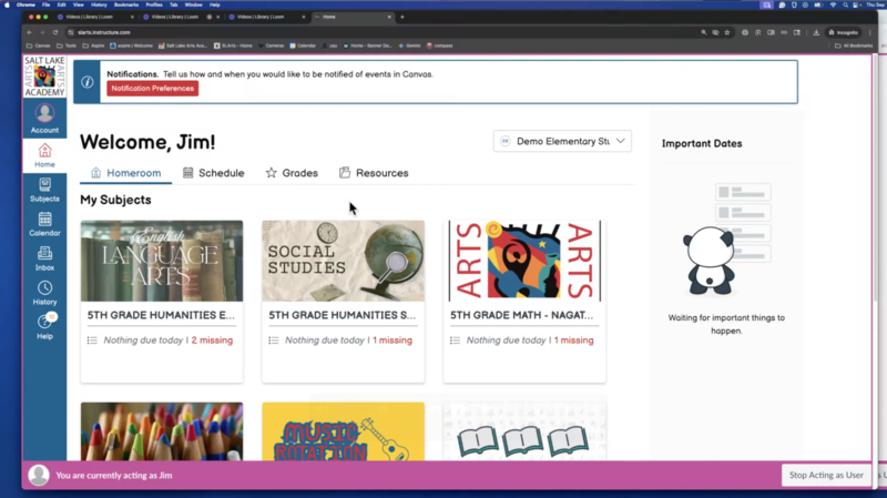 Image showing  parent logging into Canvas