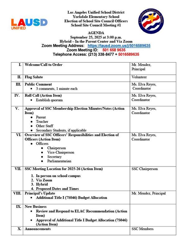 SSC Elections Agenda