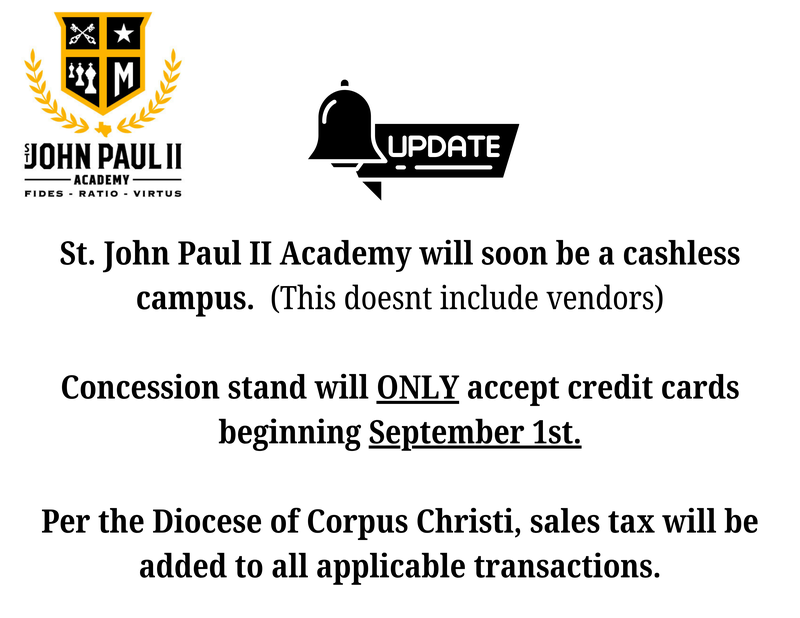 We are moving to be a cashless campus starting September 1st!