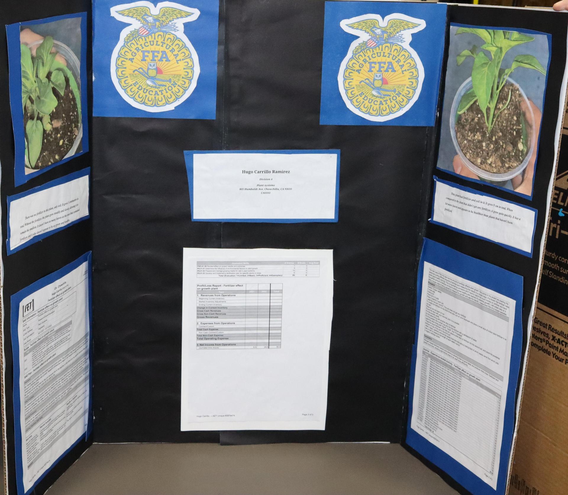 A Supervised Agricultural Experience trifold display