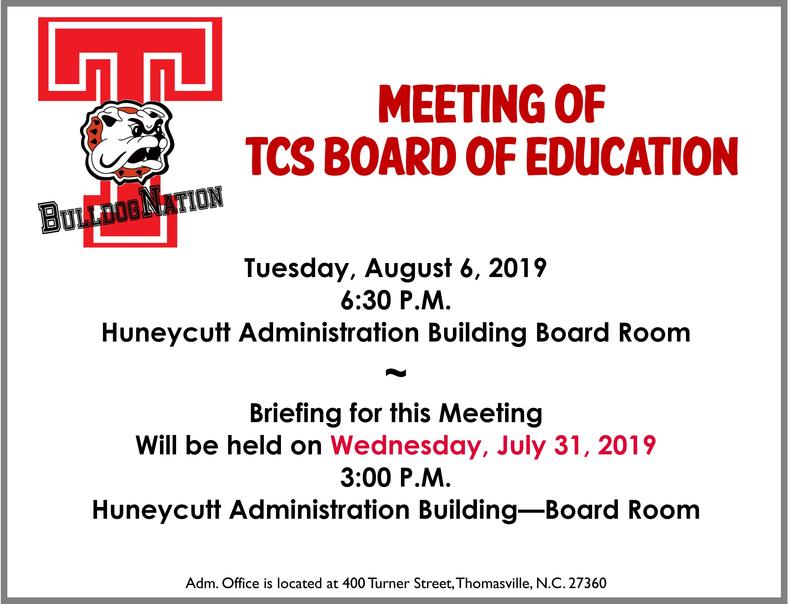 Aug. 6th Board Meeting Notice