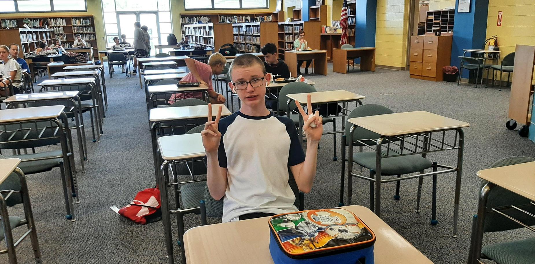 student eating lunch