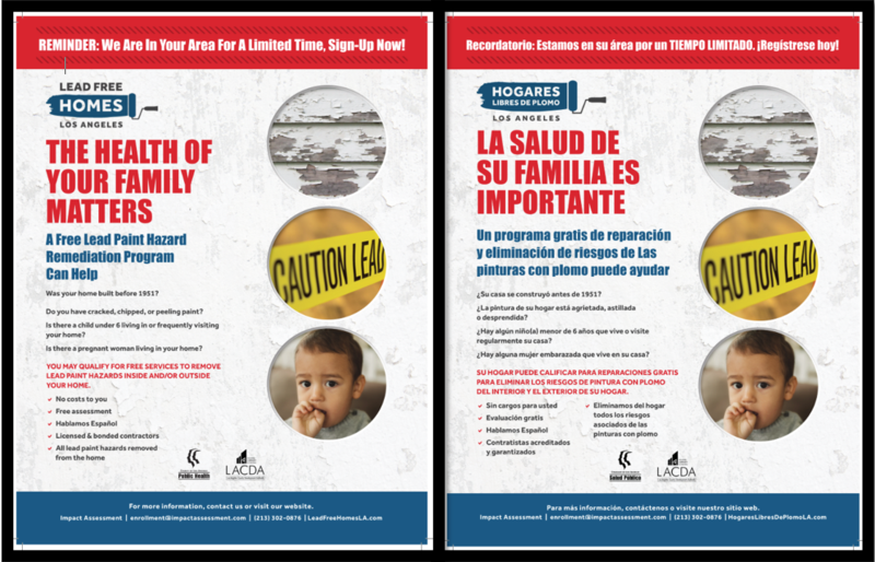 Lead Free Homes Flyer in English and Spanish