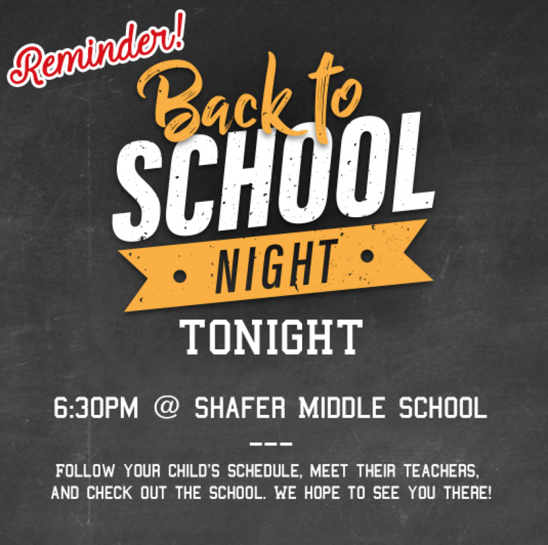 back to school night TONIGHT