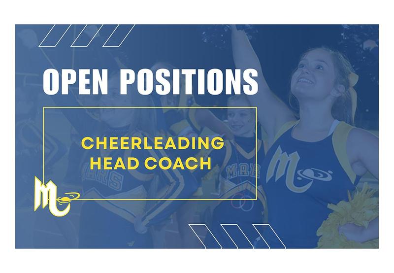 blue graphic with a picture of cheerleaders doing a cheer