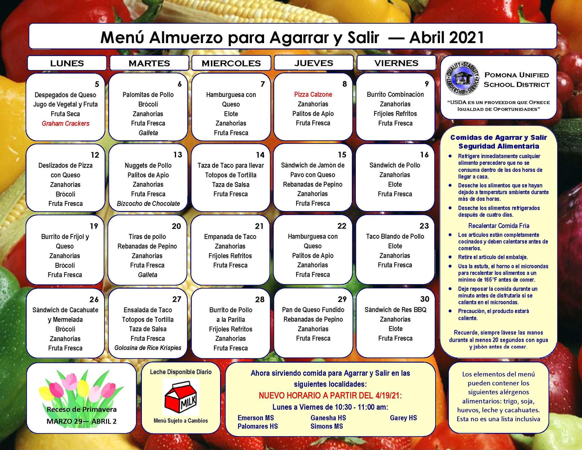 Food & Nutrition Services - District Departments - Pomona Unified