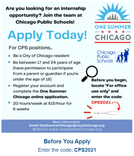 one summer chicago cps internship