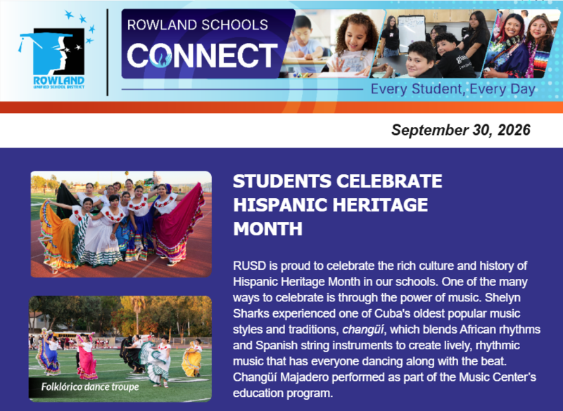 Rowland Unified News - September 30 Issue Featured Photo