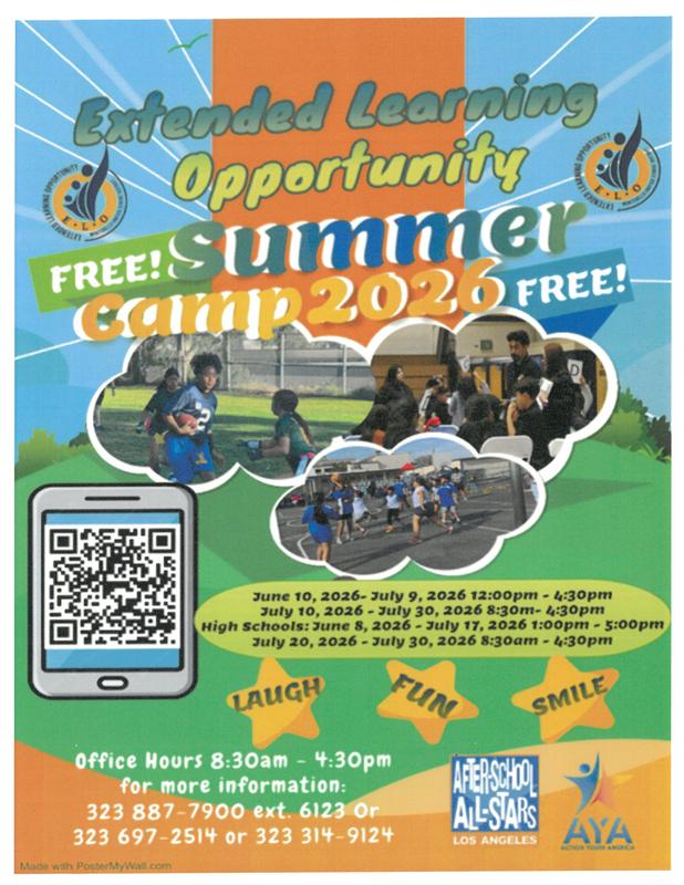 summer camp flyer in english