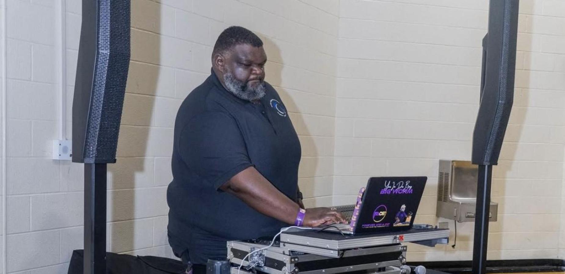 Principal Brunson aka DJ Big Worm, at Convocation