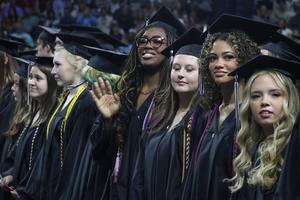 Campus senior at graduation