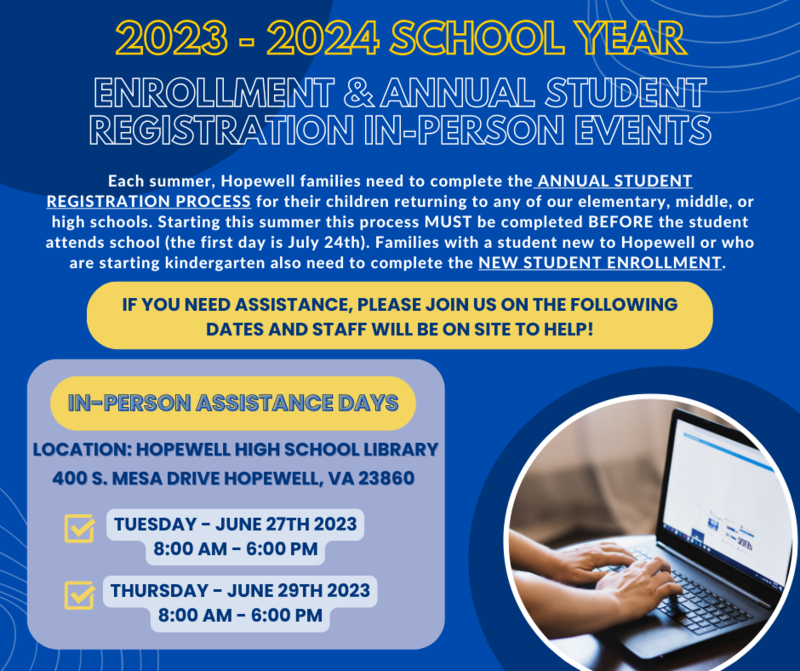 Annual Student Registration Process Hopewell City Public Schools