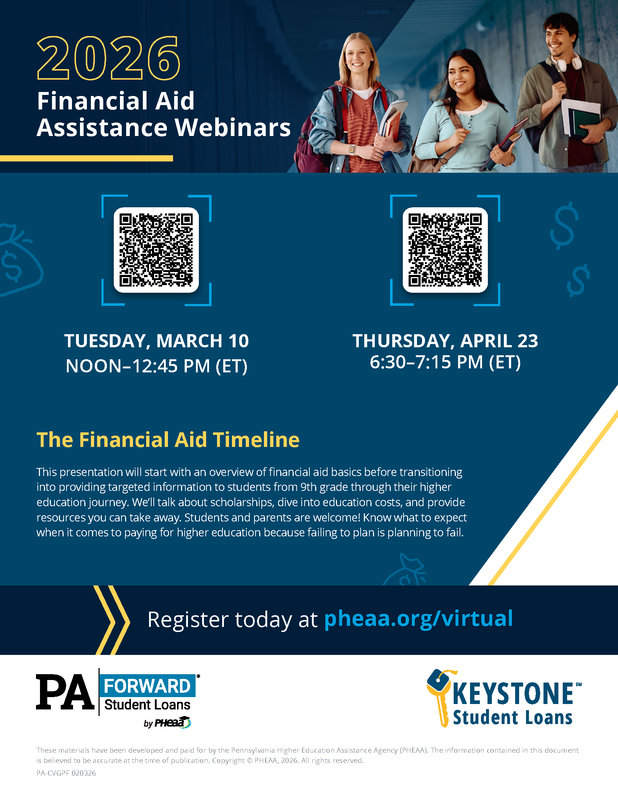 Flyer for The Financial Aid Timeline