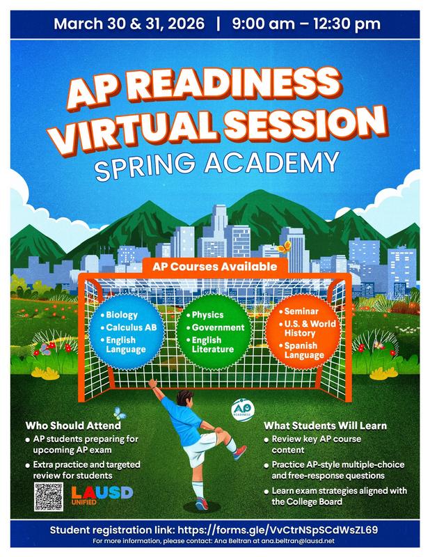 AP readiness 3/30 and 3/31 for select classes