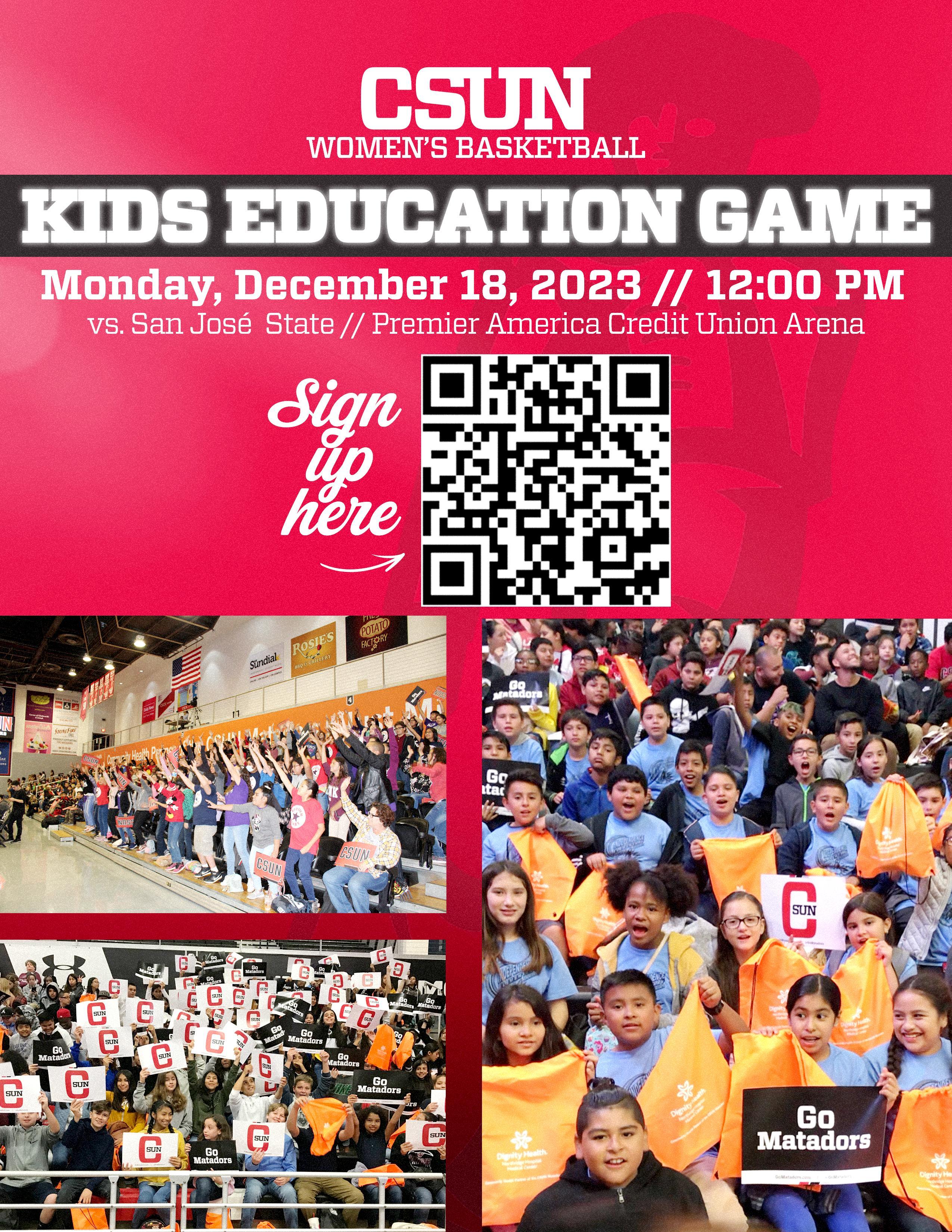 CSUN Women's Basketball Kids Education Game | Hale Charter Academy