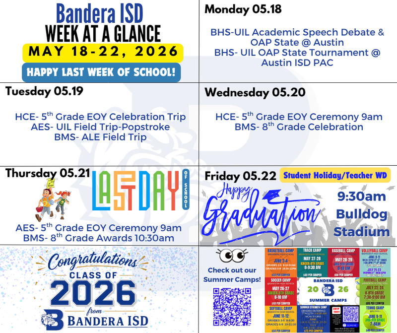 week at a glance last week of school