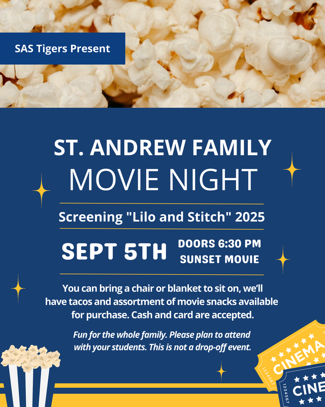 St. Andrew Family Movie Night on September 5th Featured Photo