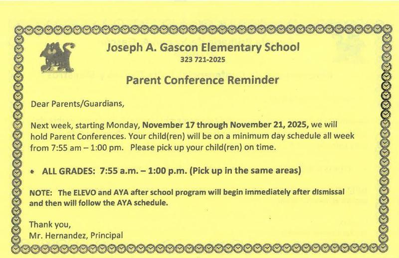 parent conference notice