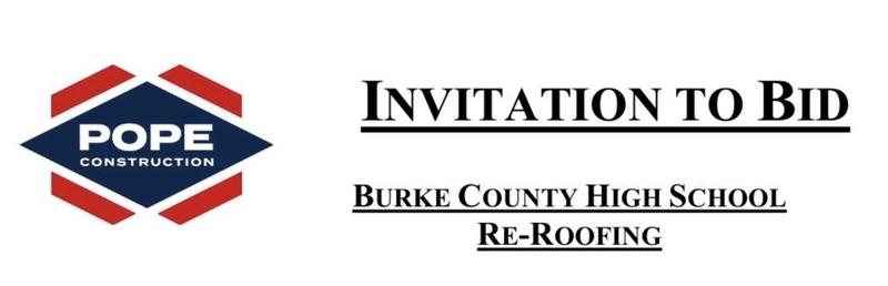 Pope Construction Logo-Invitation to bid, bchs re-roofing