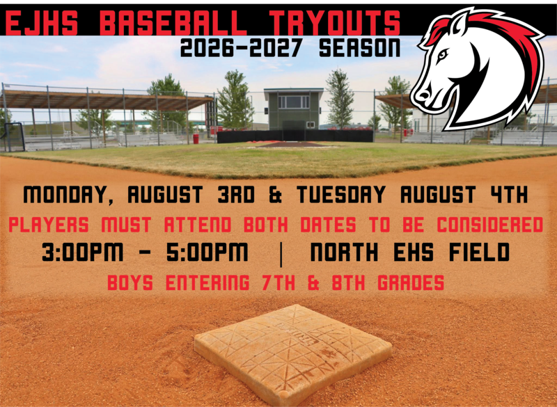 EJHS Baseball Tryouts Aug 3-4