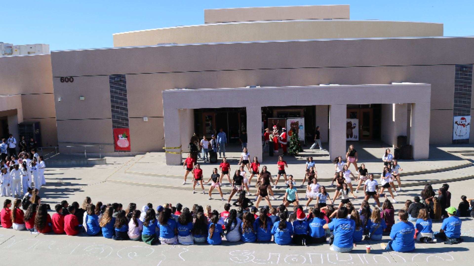 Cheer performing at our winter amp rally.