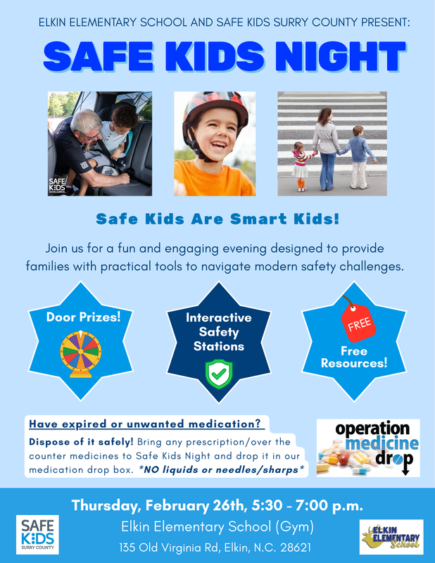 Safe Kids Night Flyer. EES is hosting a safe Kids Night on February 26, 2026 from 5:30-7:00PM.