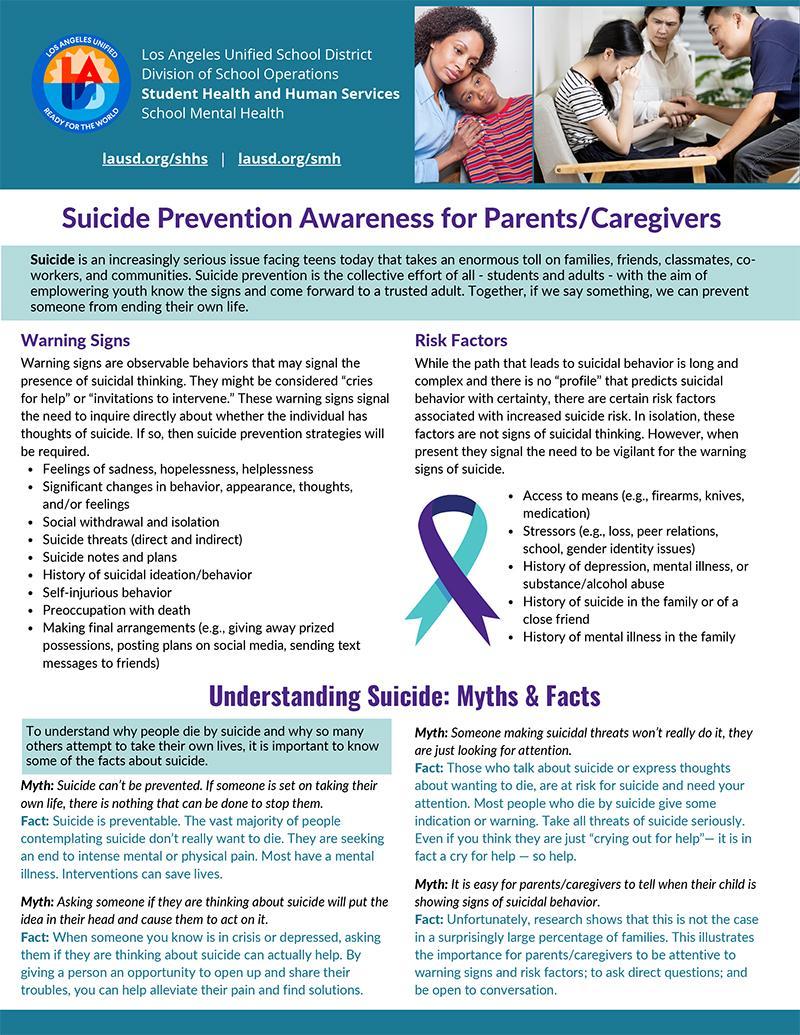 Suicide Awareness & Prevention Resources – Resources – School Mental Health
