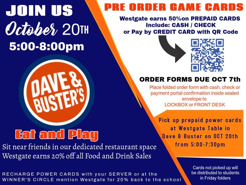 Dave & Buster's Westgate Spirit Night Coming Soon
