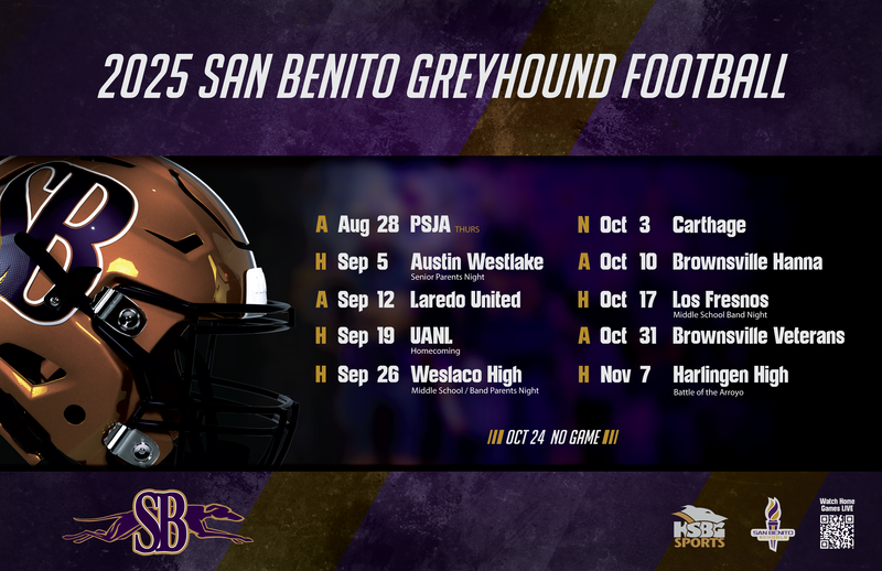2025-2026 Greyhounds Football Schedule