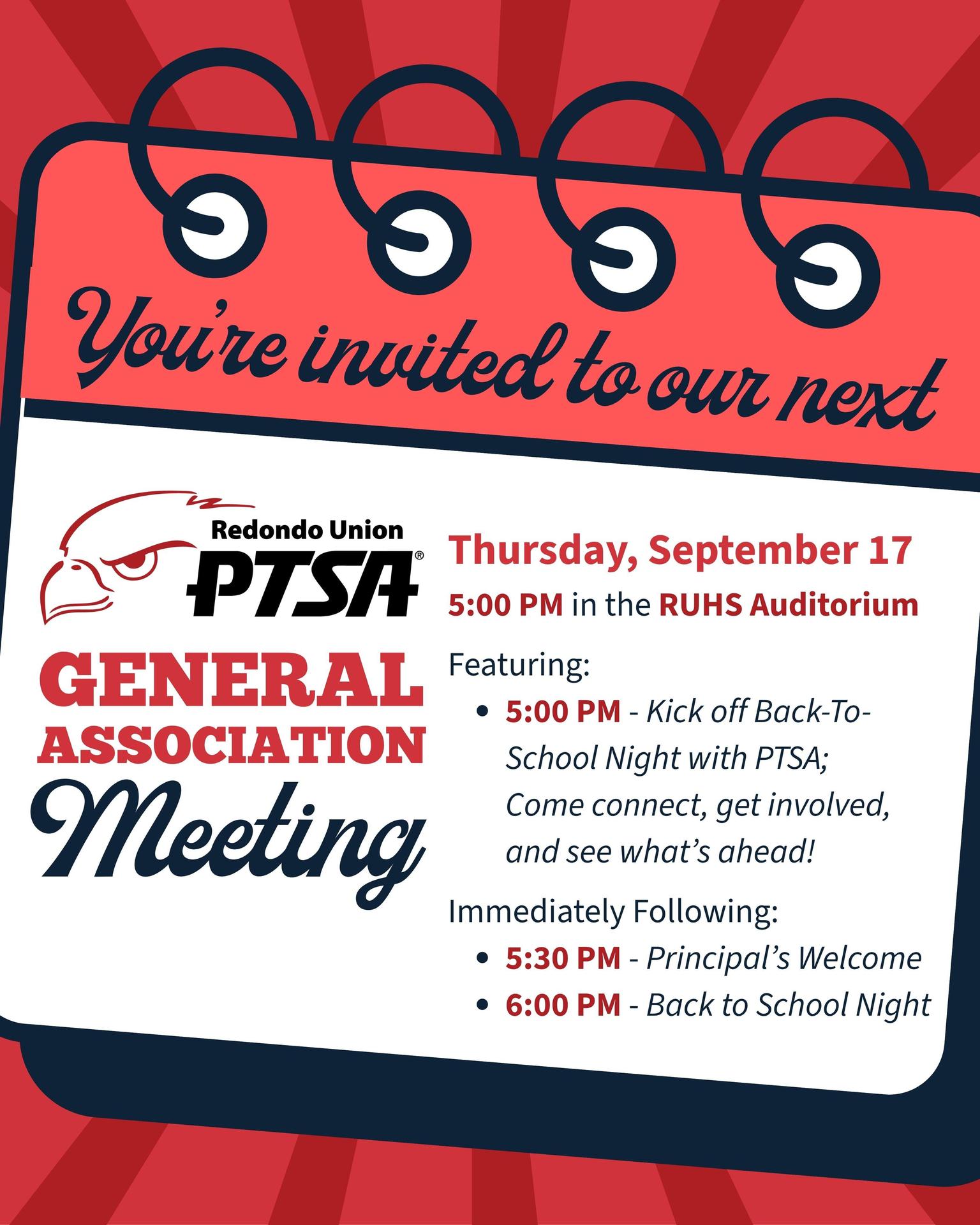 You're Invited to our next General Association Meeting