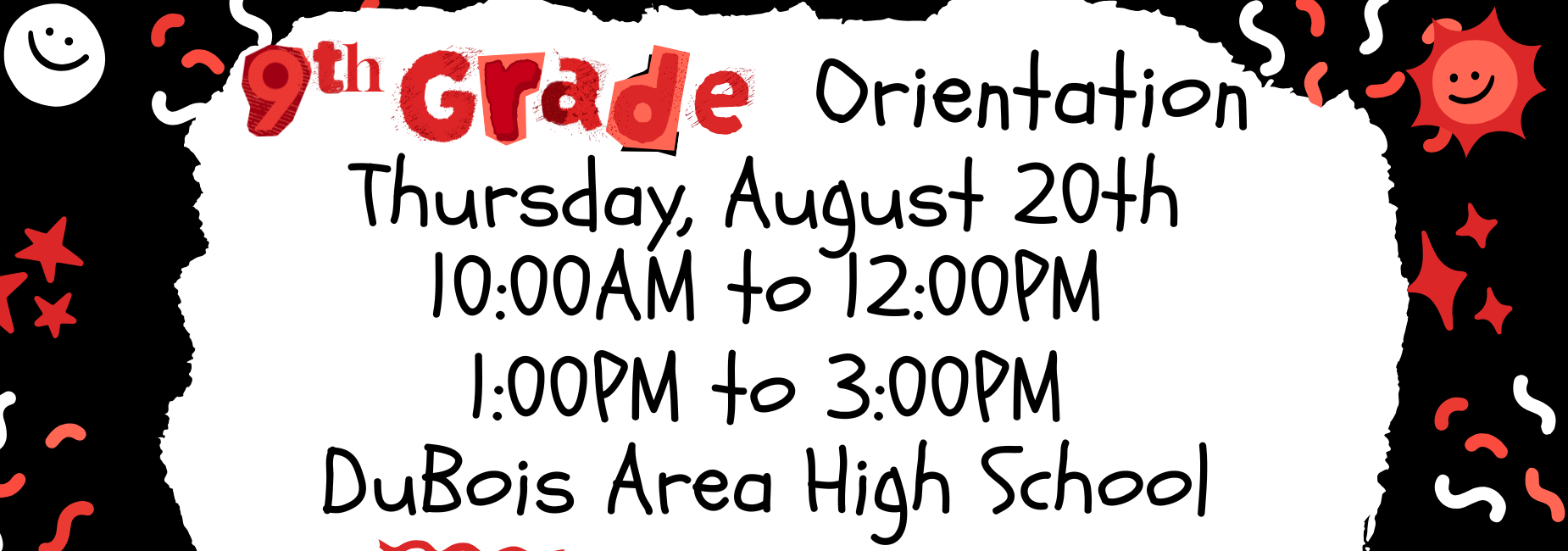 9th grade orientation details for DuBois Area High School.