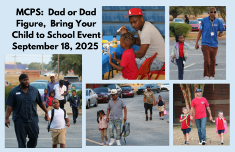 Dads bring child to school day