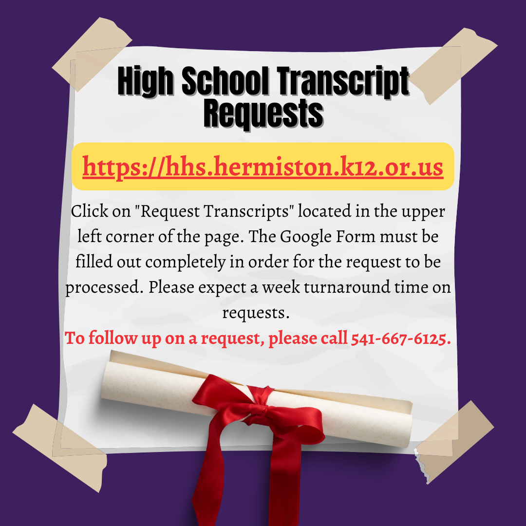 High school transcript requests/Solicitud para obtener las calificaciones finales de la