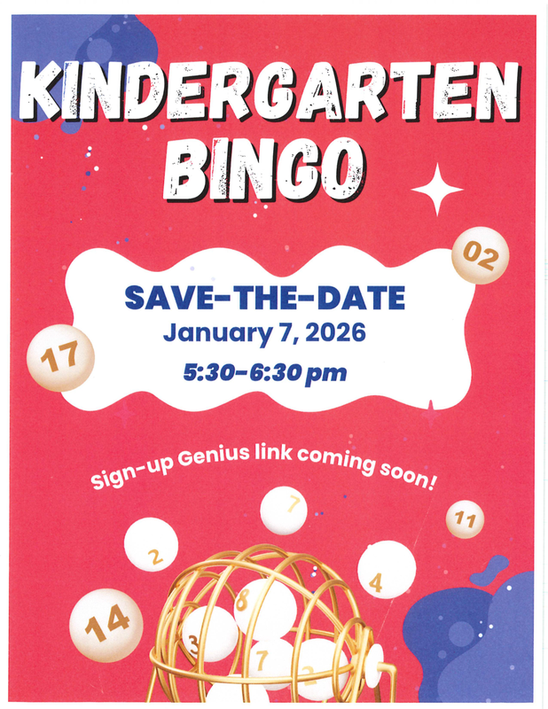 Kindergarten Bingo: January 7th, 2026